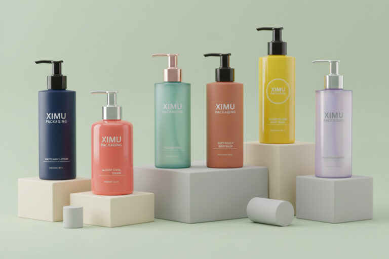 custom color finish lotion bottles