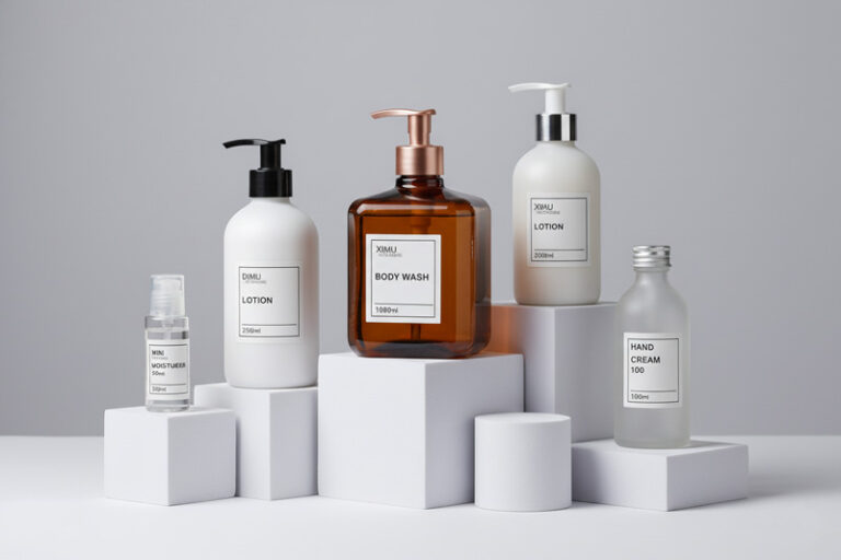 different shapes & sizes lotion bottles